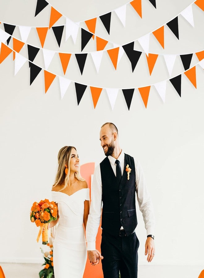 Festiko®12 flagsOrange Black White Halloween Pennant Banner Triangle Flag Bunting Garland for All Hallows Eve Thanksgiving Wedding Birthday Home Outdoor Garden Hanging Festivals Decoration - Image 5